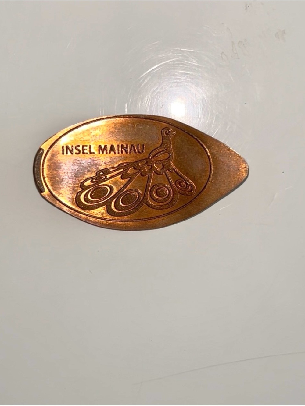 Vintage Insel Mainau Copper Souvenir Pressed Penny 🦚